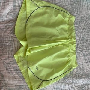 Neon yellow champion running shorts
